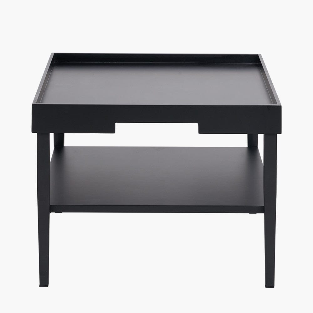 Couchtisch quadratisch, Holzfurnier, Schwarz