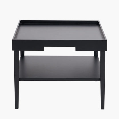 Couchtisch quadratisch, Holzfurnier, Schwarz