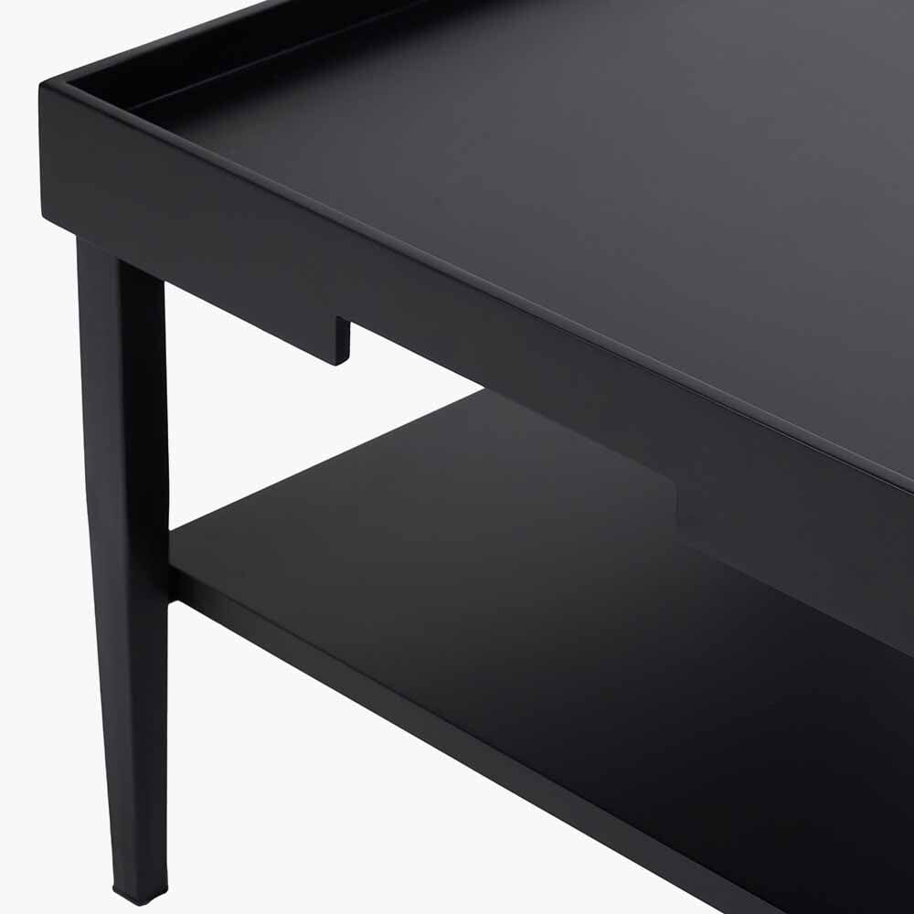Couchtisch quadratisch, Holzfurnier, Schwarz