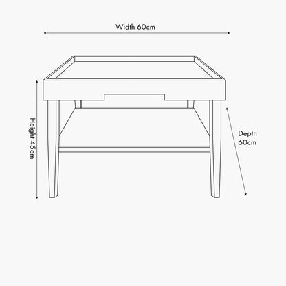 Couchtisch quadratisch, Holzfurnier, Schwarz