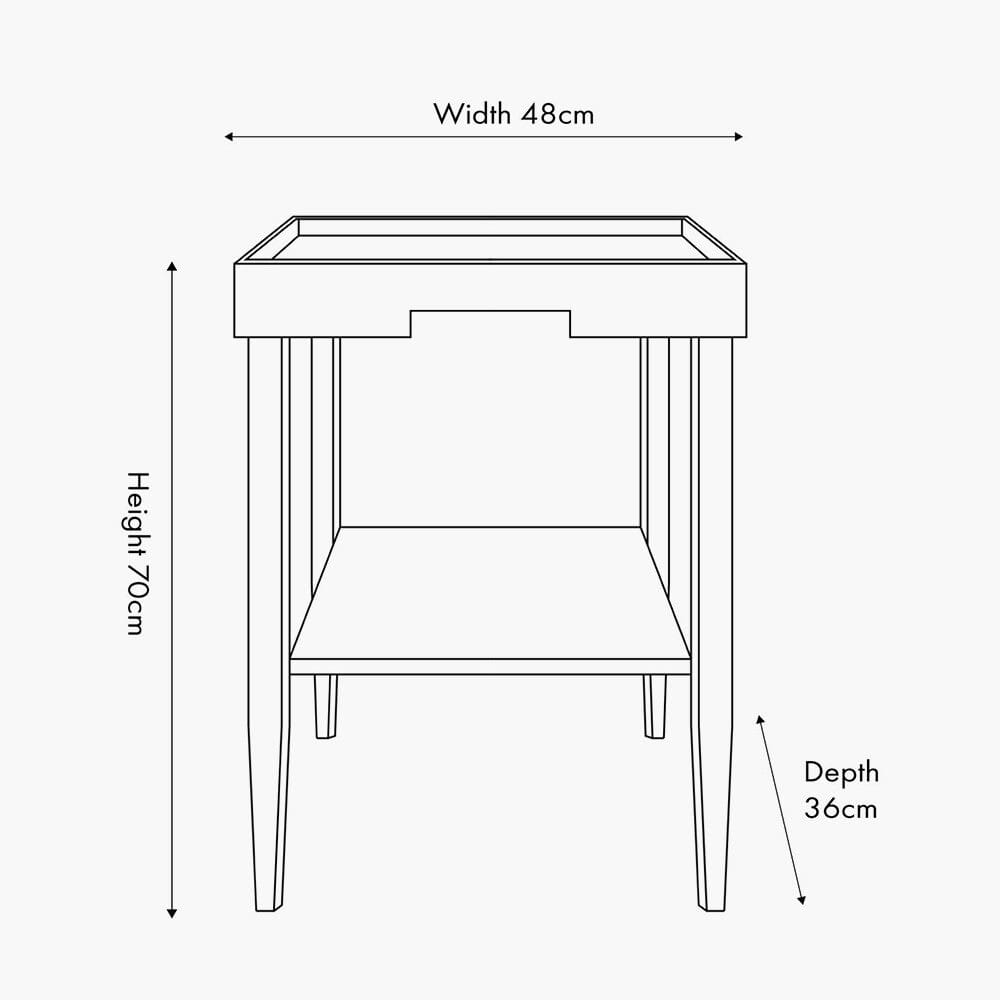 Quadratischer Beistelltisch aus schwarzem Holzfurnier