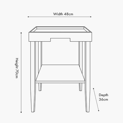 Quadratischer Beistelltisch aus schwarzem Holzfurnier