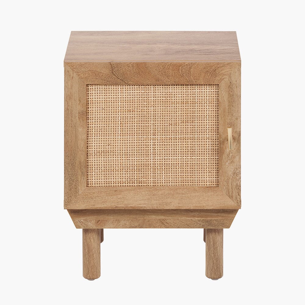 Nachttisch aus natürlichem Rattan mit 1 Tür
