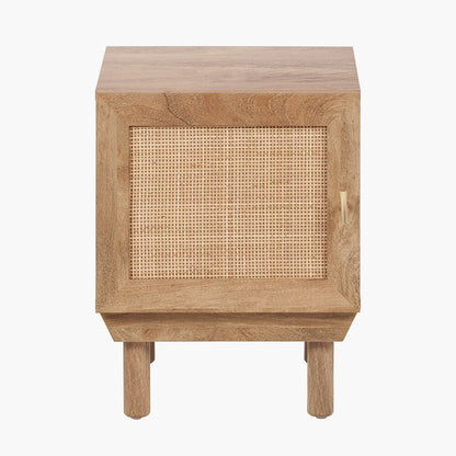 Nachttisch aus natürlichem Rattan mit 1 Tür