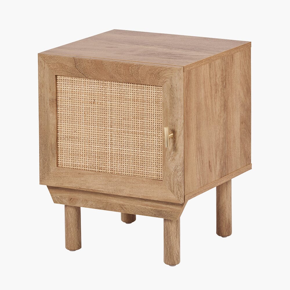 Nachttisch aus natürlichem Rattan mit 1 Tür