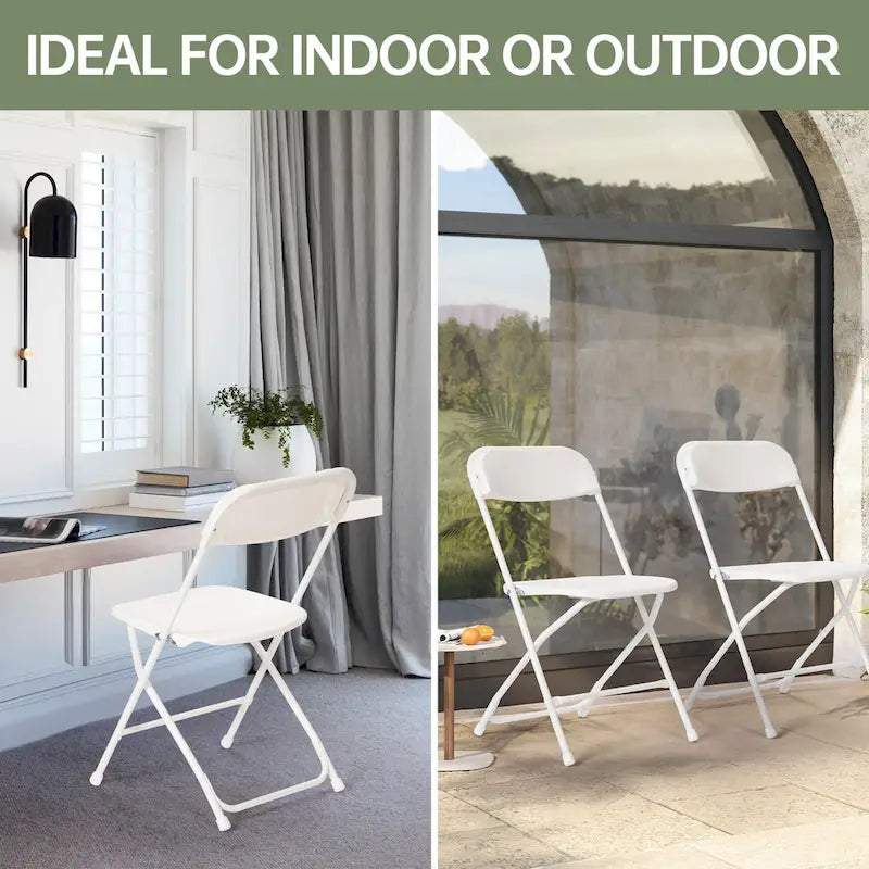 10er-Pack Klappstühle aus Kunststoff, 159 kg Tragkraft, für Veranstaltungen, Büro, Hochzeit, Party, Picknick, Küche, Esszimmer