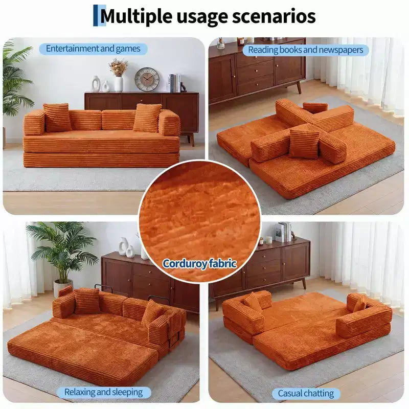 80.7 5-in-1 Schlafsofa – Kord, 544 kg, kein Aufbau