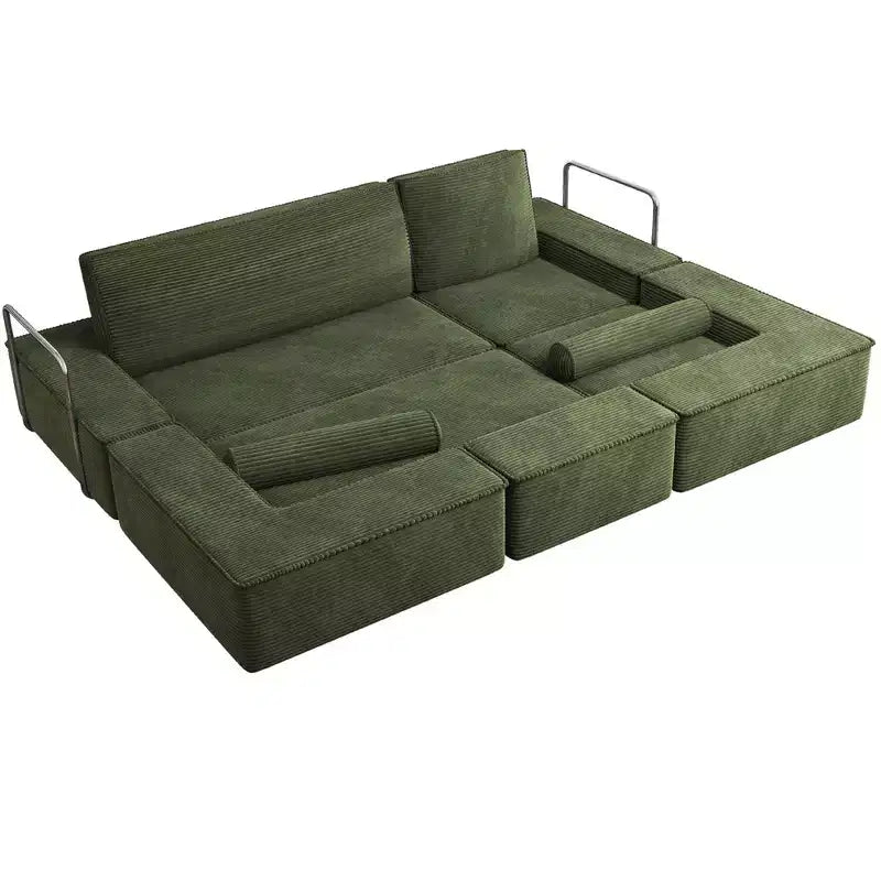 Verwandelbare Cloud-Sektionalcouch Bequemes Kord-Sektionalsofa Bequeme Couch mit tiefem Sitz & hohen Kissen Einfache Montage