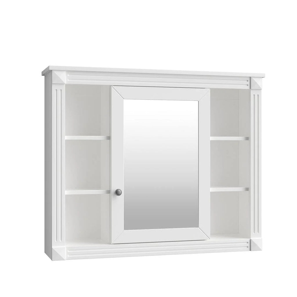 Moderner 36'' Badschrank mit Aufsatzwaschbecken und Spiegelschrank, 2 Türen und 2 Schubladen