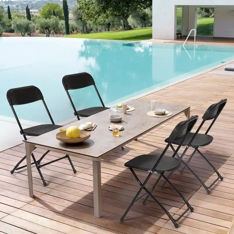 10er-Pack Klappstühle aus Kunststoff, 159 kg Tragkraft, für Veranstaltungen, Büro, Hochzeit, Party, Picknick, Küche, Esszimmer