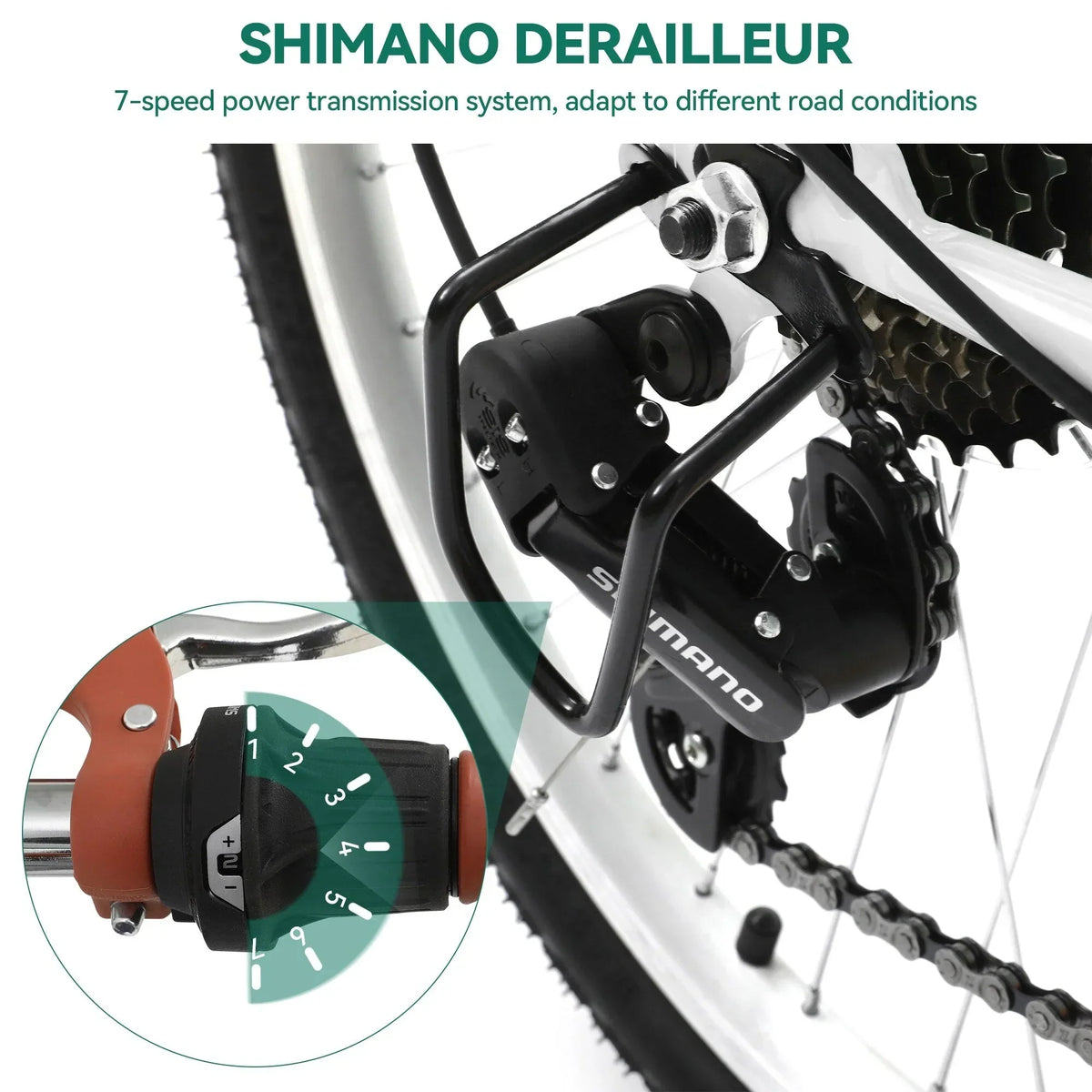 Moasis24/26 7-Gang Cruiser Bike, verstellbares Tiefeinsteigerfahrrad, Pendlerfahrrad, Fahrrad