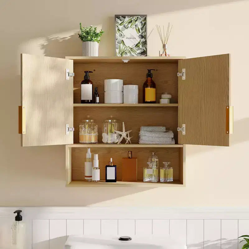 Badezimmer-Wandschrank - Medizinschrank mit Scheunentüren & verstellbarem Regal - 25x23,6x9 Zoll Wandschrank