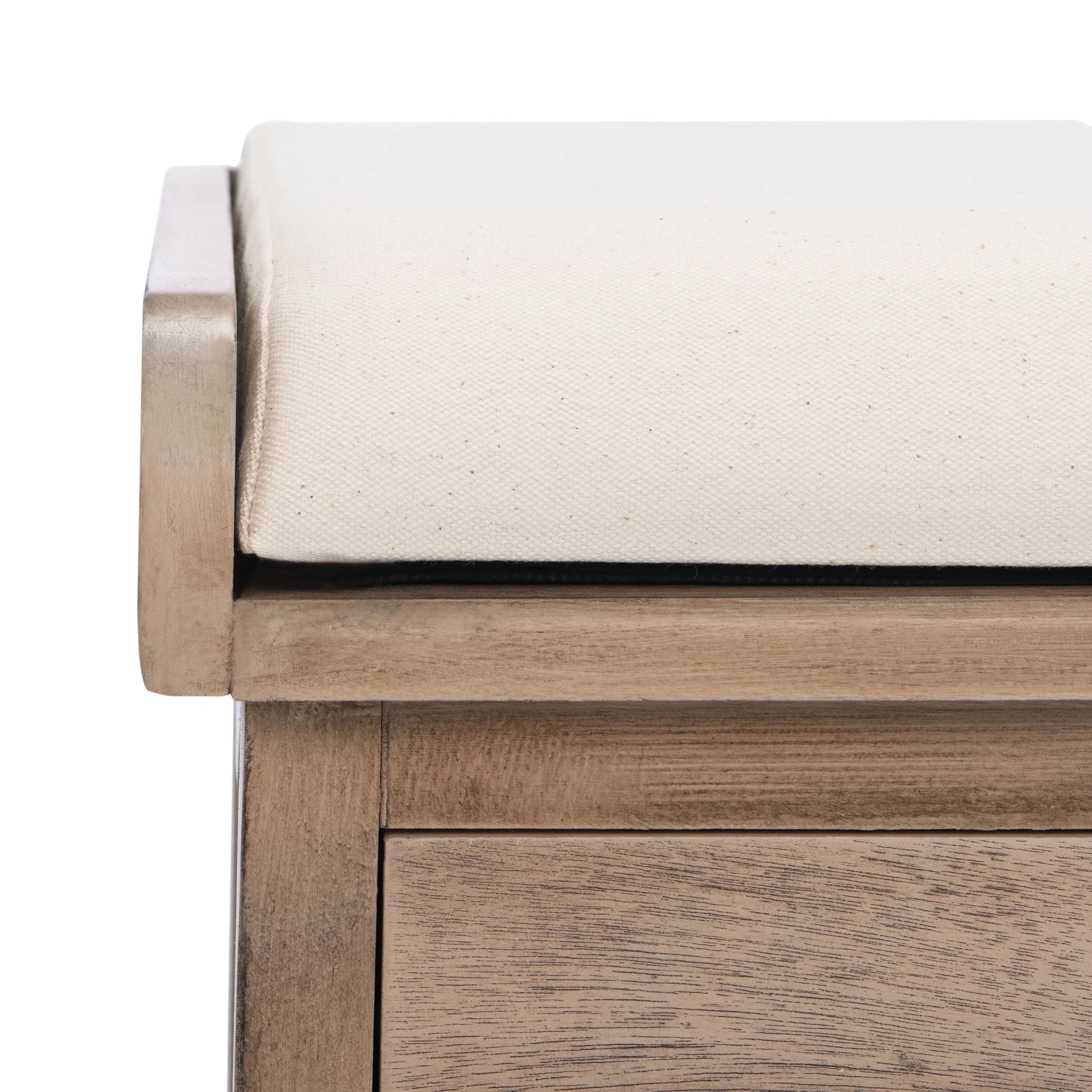 SAFAVIEH Fiorello 3-Schubladenbank mit Polsterung – 120 B x 38 T x 48 H cm – 120Bx38Tx48H