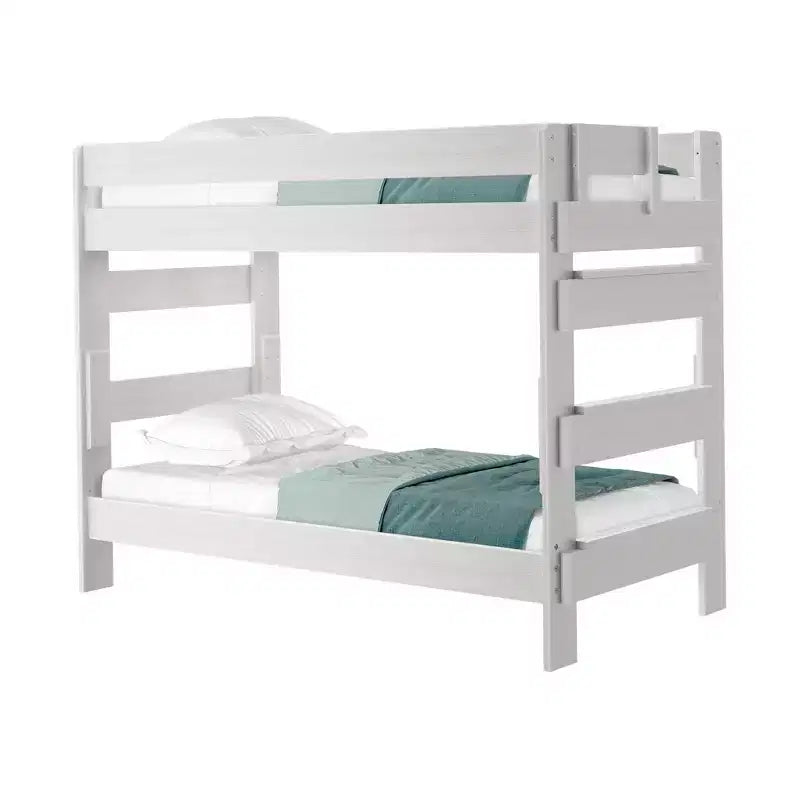 Plank+Beam Massivholz-Bauernhaus-Etagenbett (Einzelbett über Einzelbett) für Erwachsene