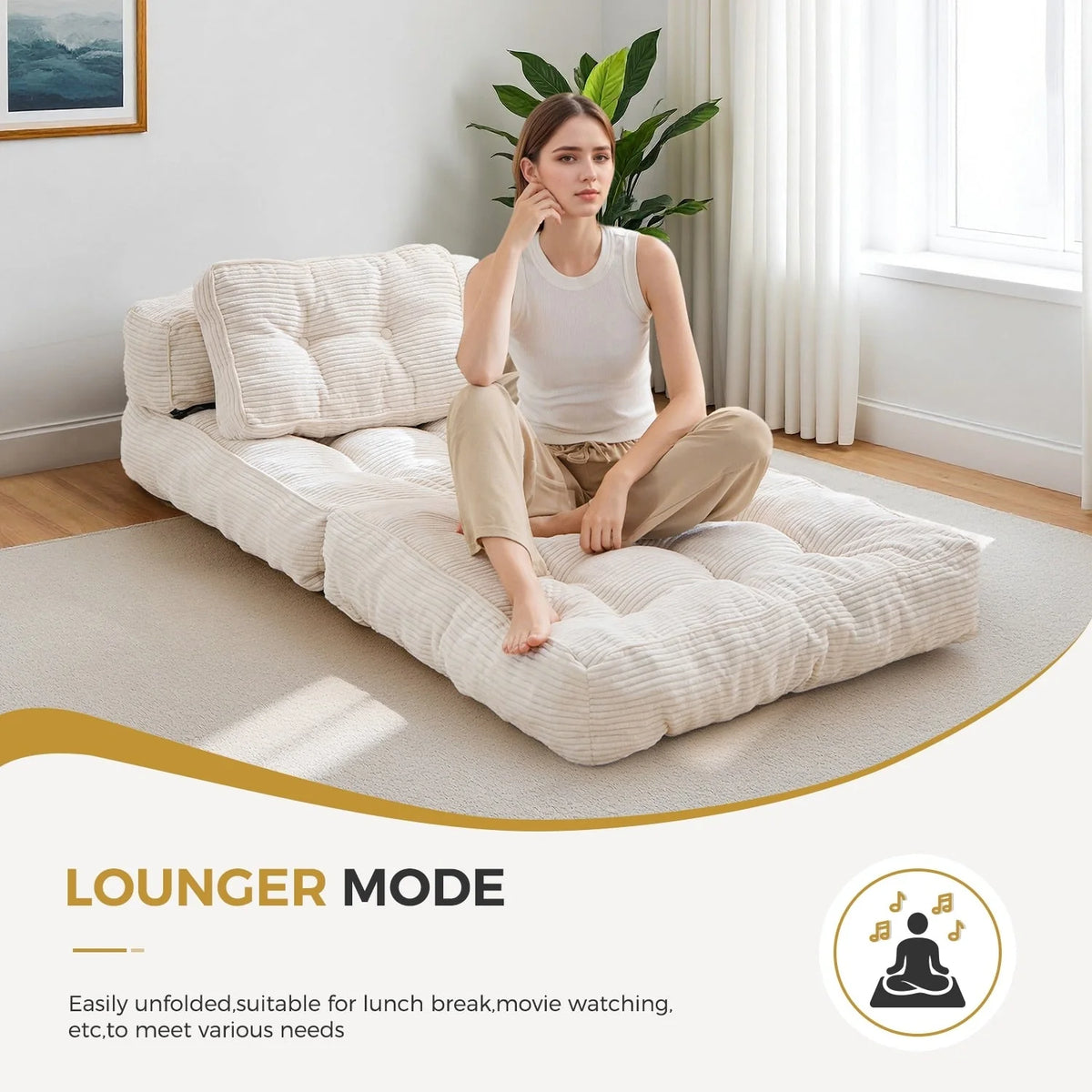 Klappbares Schlafsofa, L-förmiges Bodensofa