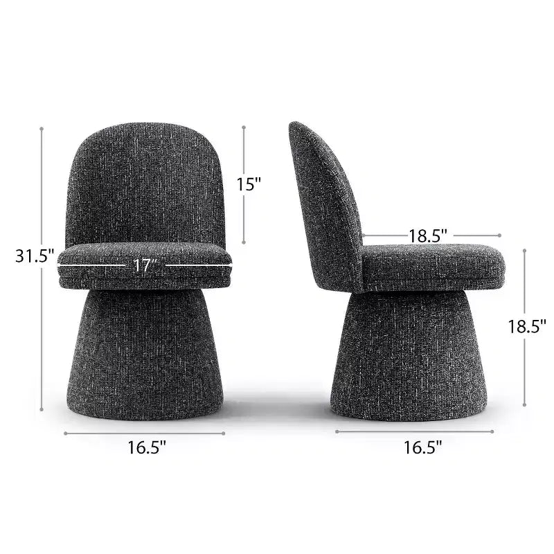6er-Set moderne, armlose 360-Grad-Drehstühle mit Sockelgestell, elegante Akzentstühle für Küche, Esszimmer oder Büro – Panipeachy