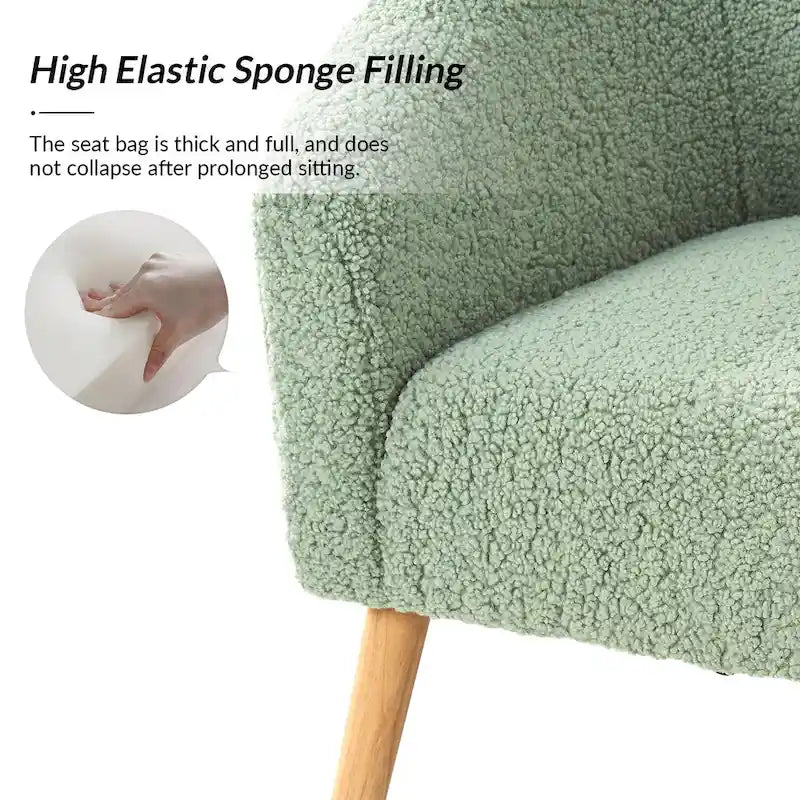Sheila Moderner 30 W Bouclé-Sessel mit Massivholzbeinen, 2er-Set von HULALA HOME