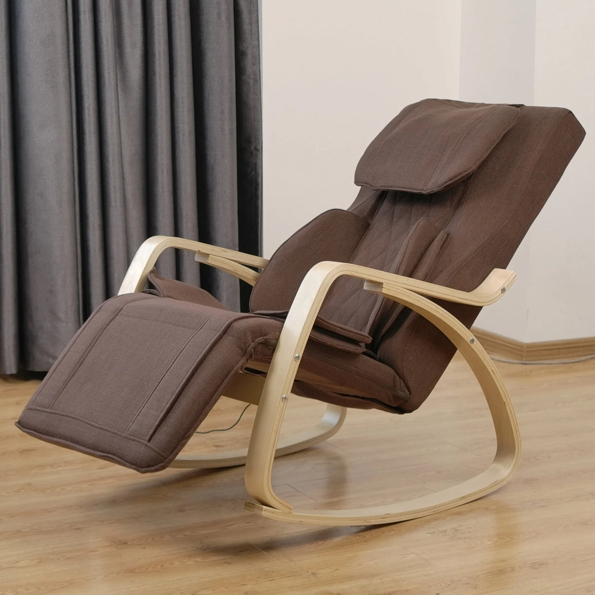Massagesessel mit voller Massagefunktion, Luftdruck-Entspannungssessel, verstellbarer Schaukelstuhl mit Baumwollstoffkissen