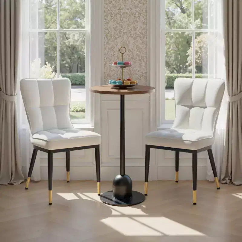 Bekrvio Esszimmerstühle 6er-Set, moderne gepolsterte Kunstledersitze mit hoher Rückenlehne, Metallbeine, armlose Küchenstühle für Wohn- und Esszimmer