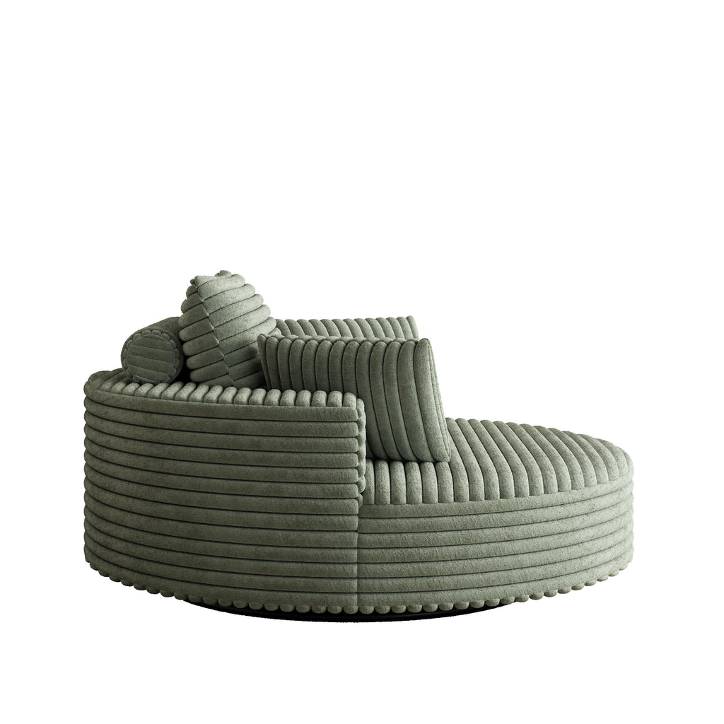 Einzelsessel aus Kord-Chenille-Schaumstoff, drehbar
