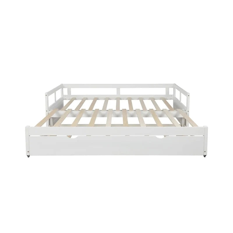 Ausziehbares Tagesbett mit Ausziehfunktion, Holztagesbett mit Ausziehfunktion
