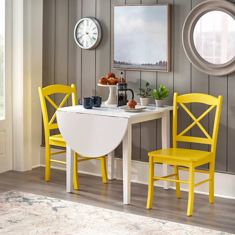 Landhaus-Essgruppe „Simple Living“ mit Klapptisch, 3-teilig