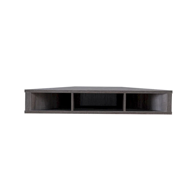47 Eck-TV-Schrank, schwebend, 3 Ablagen, Transitional Style, platzsparende Wandmontage