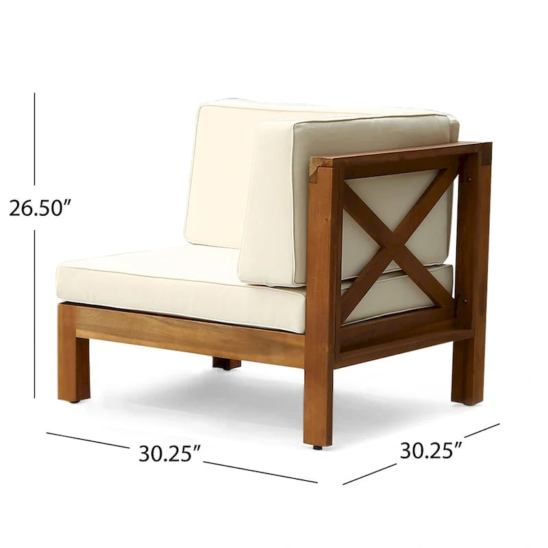 Brava 6-teiliges Loungeset aus Akazienholz von Christopher Knight Home für den Außenbereich