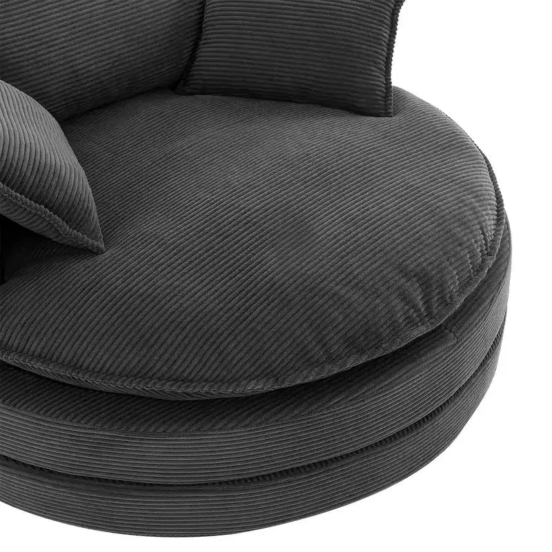 360° drehbarer Loungesessel, drehbarer runder Fass-Sessel mit Kissen für das Wohnzimmer
