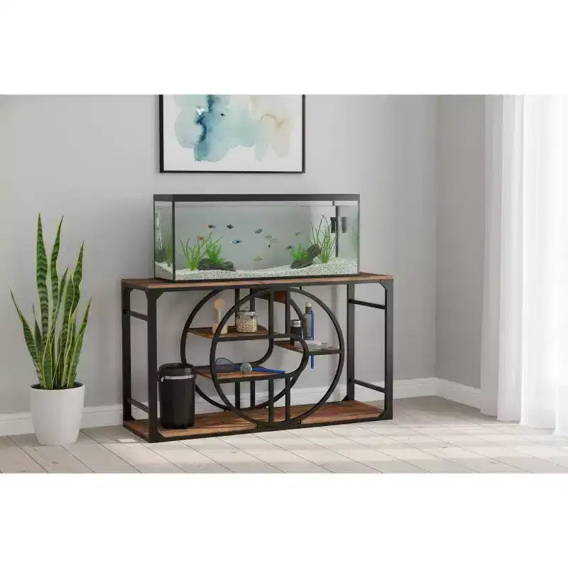 Aquariumunterschrank aus Metall, 55–75 Gallonen, strapazierfähiger Aquarienunterschrank mit Stauraum, mehrstufiger Aquarienunterschrank mit verdickten Beinen, geeignet