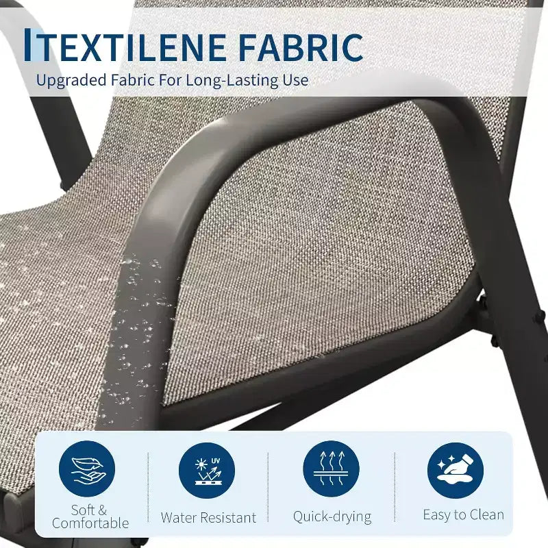 Terrassenstühle, stapelbare Outdoor-Esszimmerstühle, 4er-/6er-Set, wetterfeste, leichte Textilene-Outdoor-Stühle mit Armlehnen für Garten und Pool