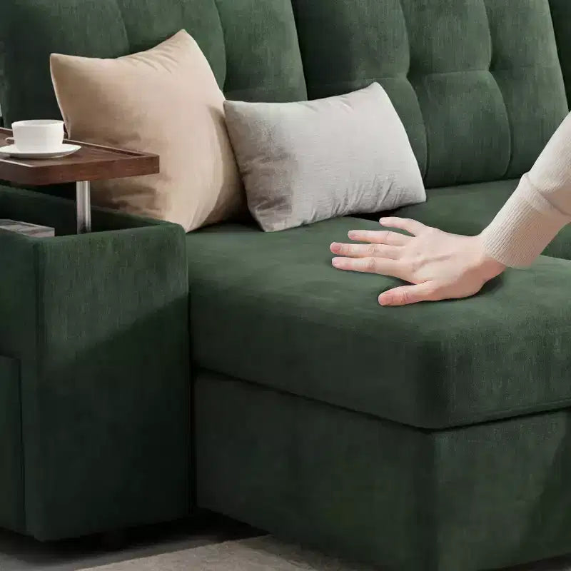 Dyonery 112 Modulares Schlafsofa mit Ausziehfunktion, U-förmiges Schnittsofa mit Stauraum, extra breite und tiefe Sitzflächen für das Wohnzimmer