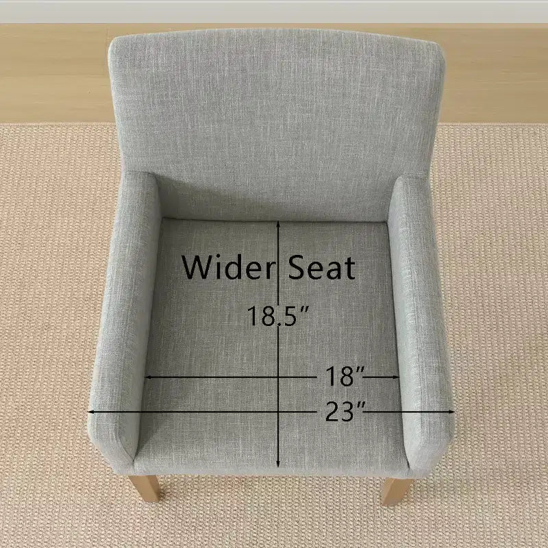 Set aus 6 gepolsterten Esszimmerstühlen mit Armlehnen, moderne Leinen-Sessel mit Holzbeinen, Akzentstühle für Esszimmer, Wohnzimmer - Panipeachy