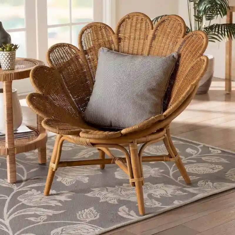 Blossom Bohemian Honig Rattan Akzent Blumensessel