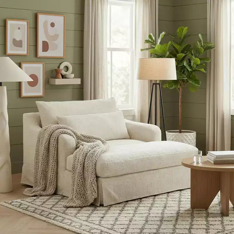 Polibi extra-tiefer Chenille-Schlafsofa-Sessel