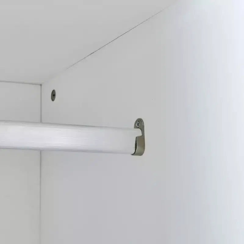 Murphy-Bettrahmen in Einzelbettgröße, Holzschrankbett mit integriertem Kleiderschrank, Aufbewahrungsschubladen und offenen Regalen, Weiß – ModernLuxe