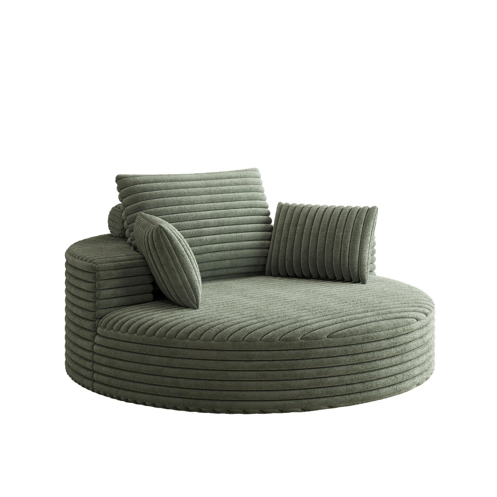 Einzelsessel aus Kord-Chenille-Schaumstoff, drehbar