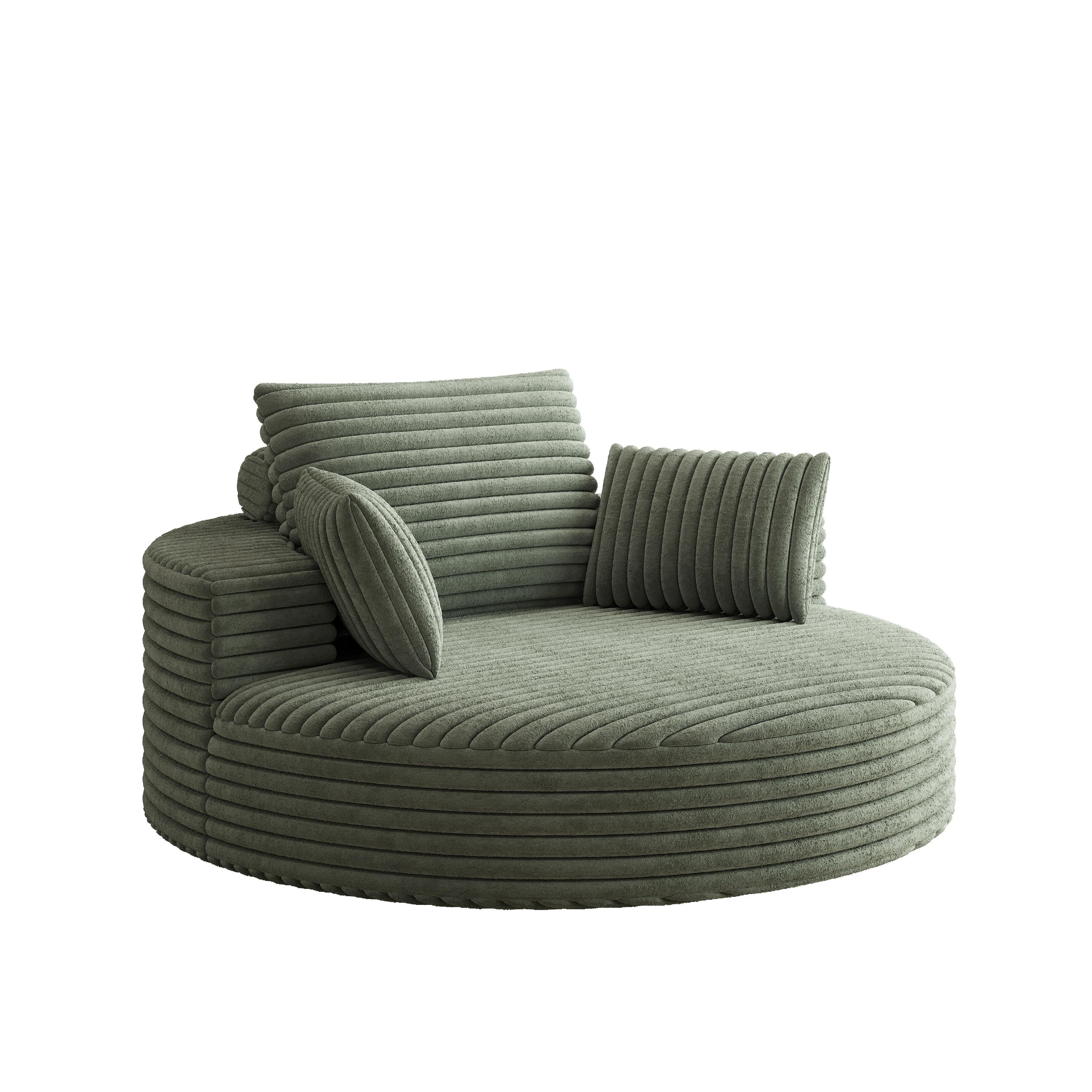 Einzelsessel aus Kord-Chenille-Schaumstoff, drehbar