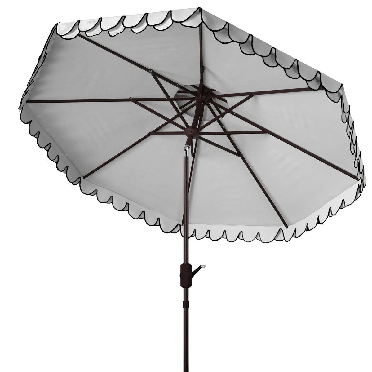 SAFAVIEH Outdoor Kjerstin Volant-Sonnenschirm, 2,7 m, Doppelkuppel