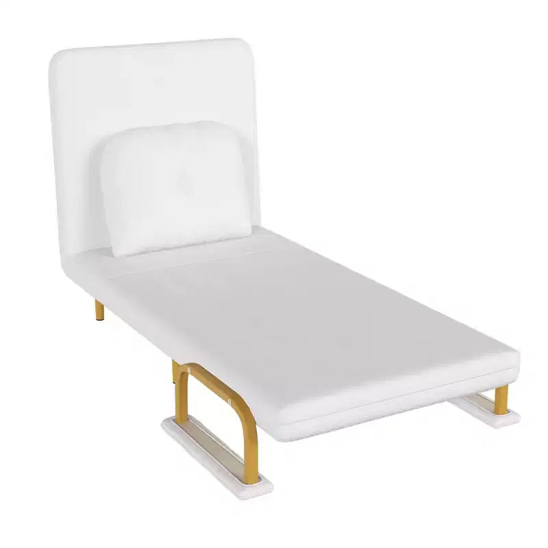 Klappbares Schlafsofa 3-in-1-Funktion - Verstellbare Rückenlehne mit 5 Positionen und Kissen, Platzsparender Schlafsessel für Wohnzimmer, Schlafzimmer & Büro (Weiß)