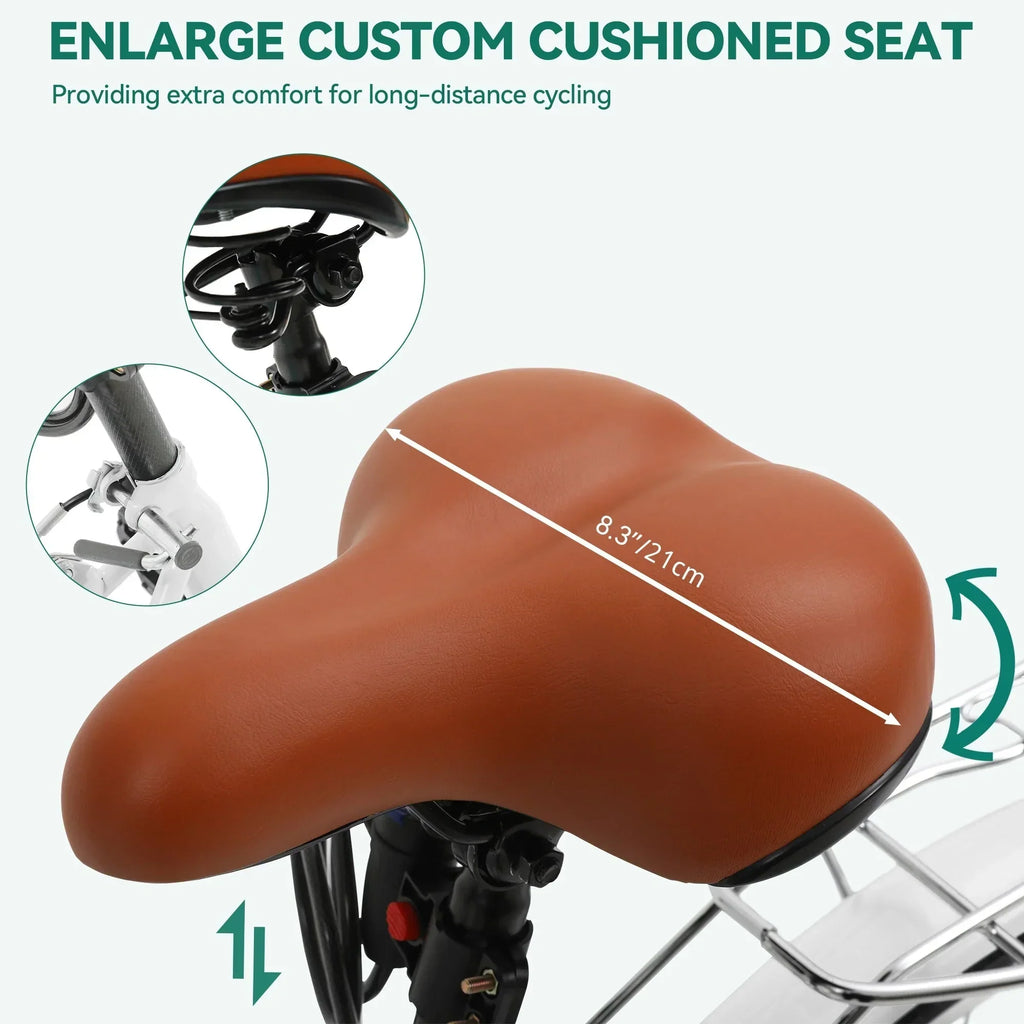 Moasis24/26 7-Gang Cruiser Bike, verstellbares Tiefeinsteigerfahrrad, Pendlerfahrrad, Fahrrad