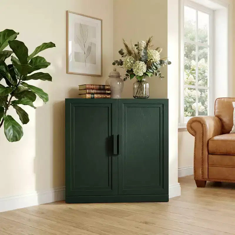 Dovelina Eckschrank mit verstellbaren Einlegeböden, Anrichte, Buffet, Weinschrank, Küchen- und Esszimmerschrank mit Holztüren – 31H x 31W, 36H x 31W