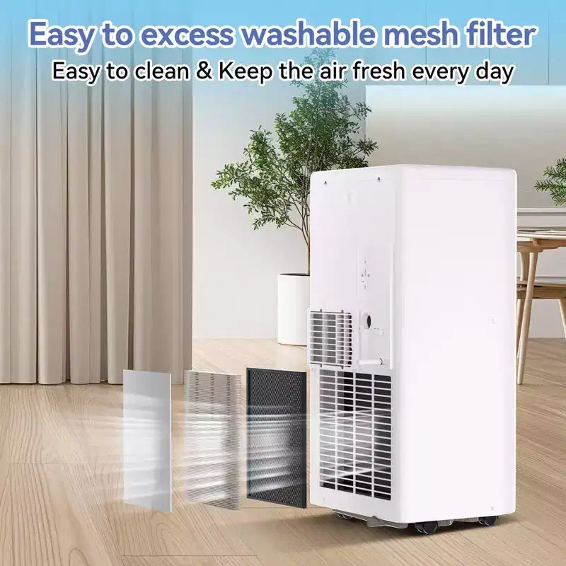 Flarhetoric Mobile Klimaanlagen, 10000 BTU Kühlen/Ventilator/Entfeuchten 3-IN-1 Mobiles Klimagerät für Räume bis 52 m², Geräte für geräuscharme Zimmer
