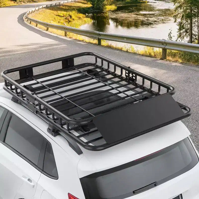 Universaler Dachkorb, Dachträger mit Verlängerung, Schwarz, für SUV, 113 kg Tragkraft