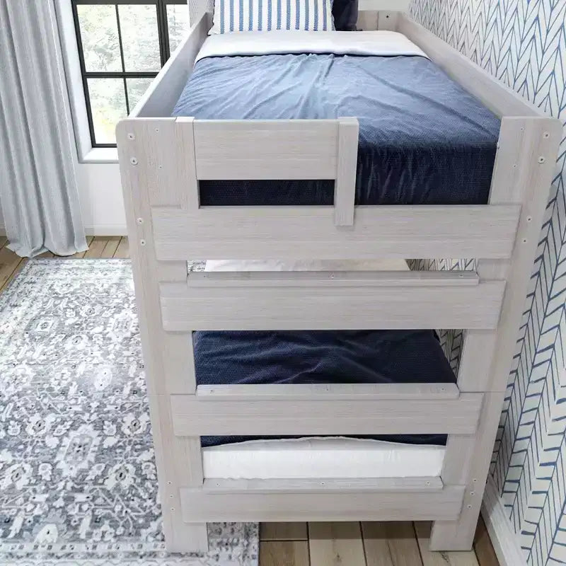 Plank+Beam Massivholz-Bauernhaus-Etagenbett (Einzelbett über Einzelbett) für Erwachsene