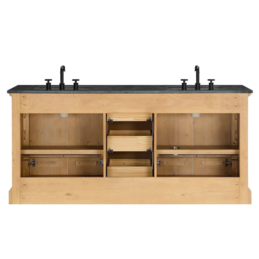Hervas Badunterschrank mit Naturmarmorplatte ohne Spiegel