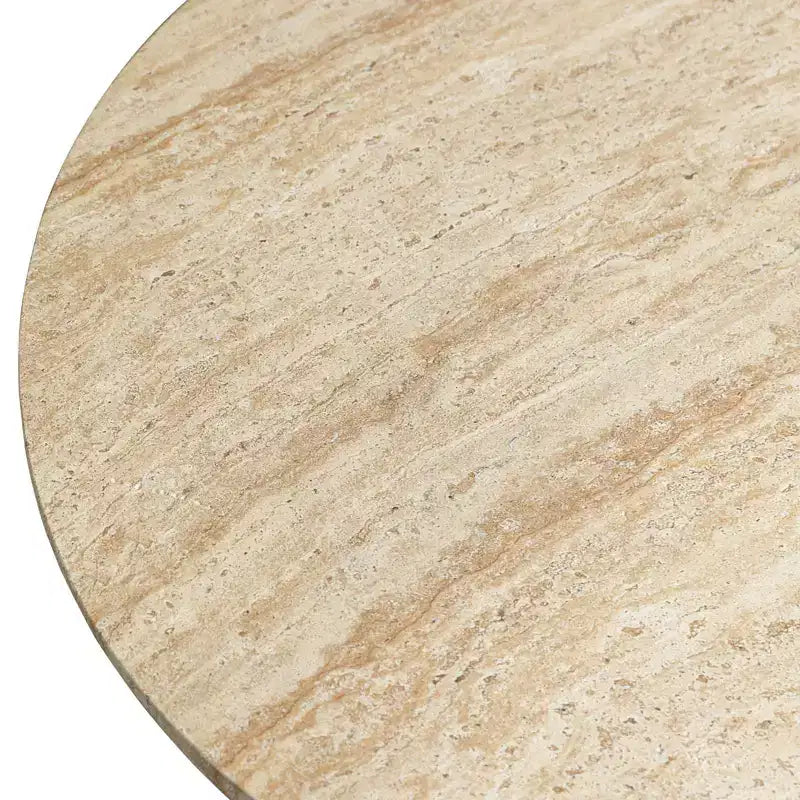 LeisureMod Lunexa Runder Couchtisch Fiberstone-Sockel Beistelltisch für den Innen- oder Außenbereich, geformtes Design mit rutschfesten Fußpolstern