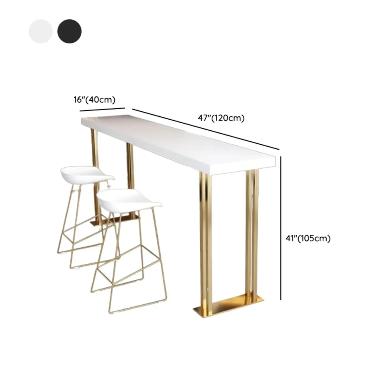 Rechteckiger Bartisch aus Luxusholz mit goldenem Kufengestell für Esszimmer