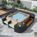 Spa-Umrandung Spa-Rahmen Quadratisches Outdoor-Rattan-Sofa-Set