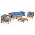 Brava 6-teiliges Loungeset aus Akazienholz von Christopher Knight Home für den Außenbereich